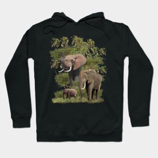 Elephants - Doumpalm - Trees - Africa Hoodie